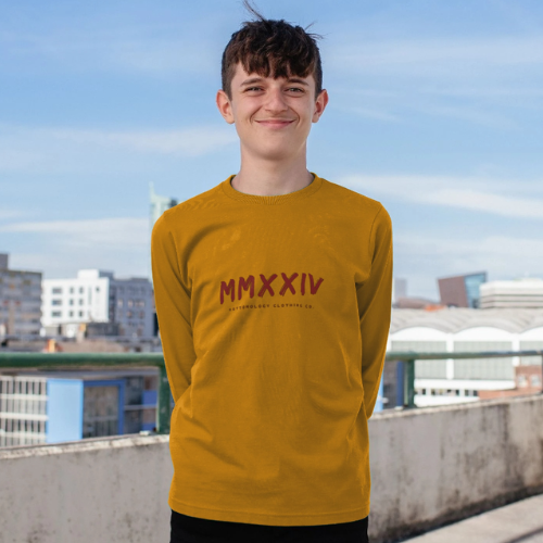 Boys Long Sleeve T-Shirt in Mustard Yellow