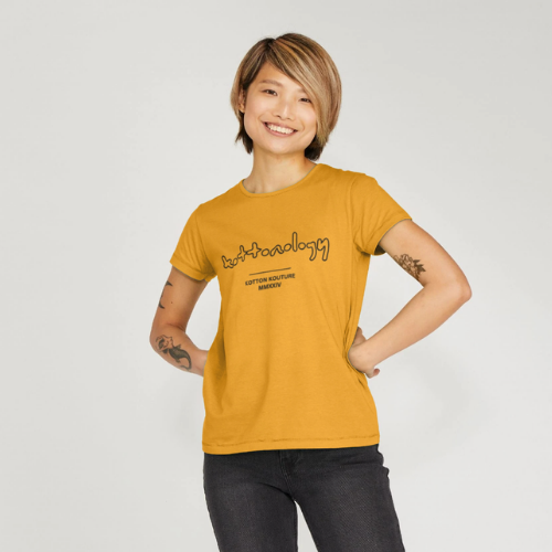 Womens Yellow Crew Neck T-Shirt