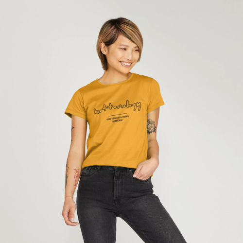 Womens Yellow Crew Neck T-Shirt