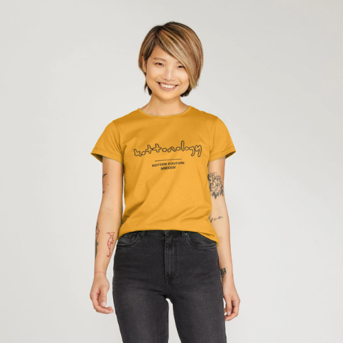 Womens Yellow Crew Neck T-Shirt