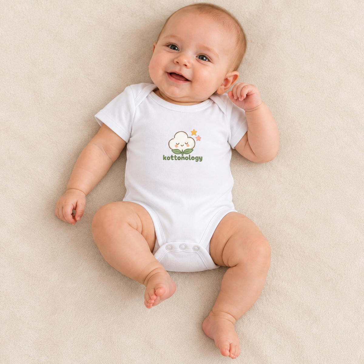 100% Organic Cotton Baby Babygro – Happy Cotton