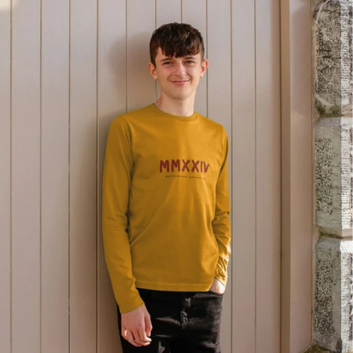 Boys Long Sleeve T-Shirt in Mustard Yellow
