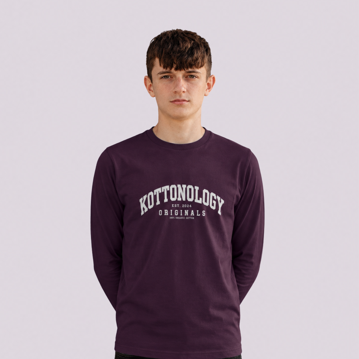 Boys' Purple Organic Cotton Long Sleeve T-Shirt