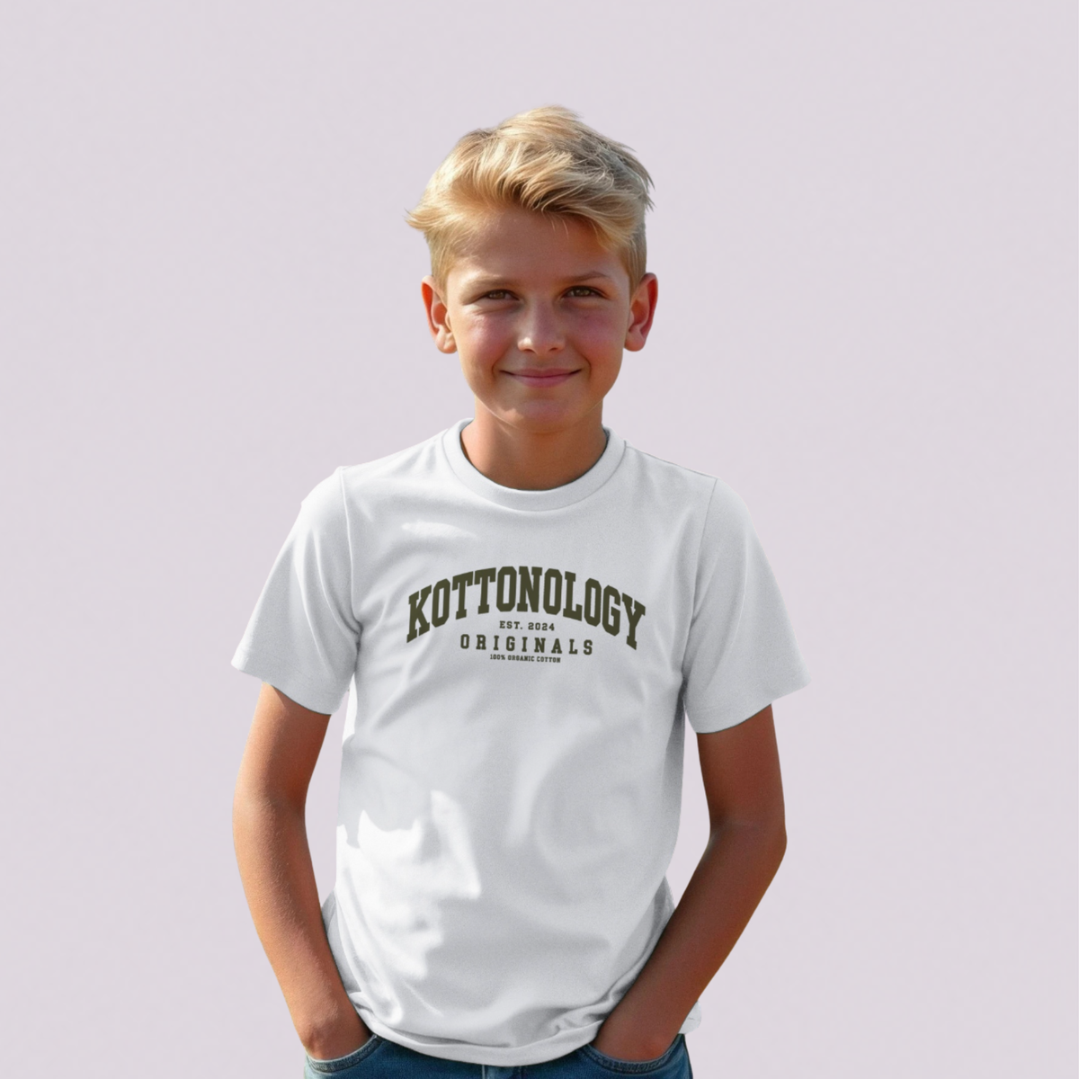 Boys' White Organic Cotton Kottonology T-Shirt