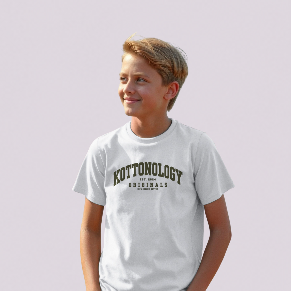 Boys' White Organic Cotton Kottonology T-Shirt