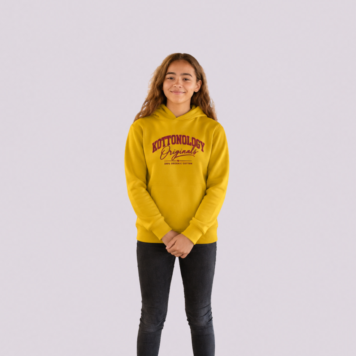 Girls' Deep Yellow Organic Cotton Hoodie