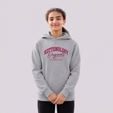 Girls' Grey Red Organic Cotton Hoodie