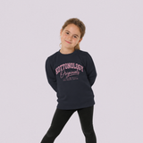 Girls' Navy & Pink Organic Cotton Sweatshirt