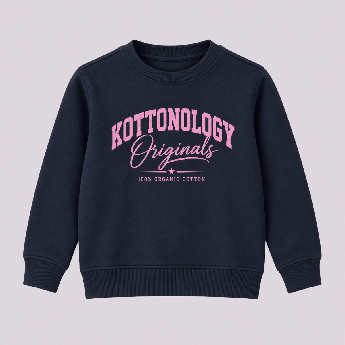Girls' Navy & Pink Organic Cotton Sweatshirt