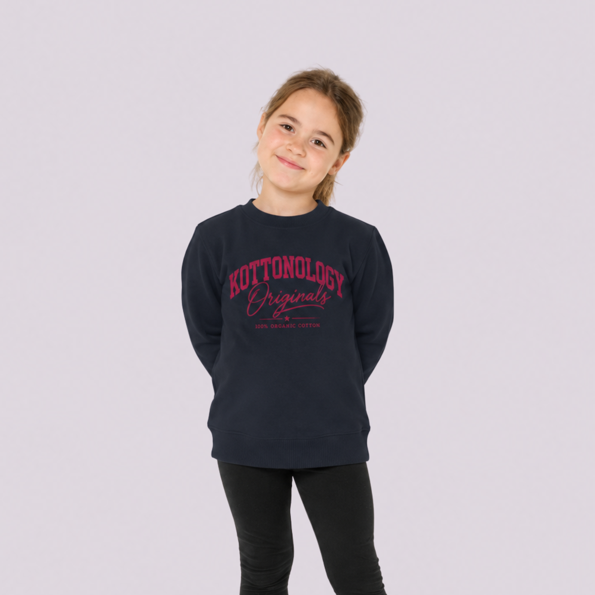 Girls' Navy & Red Organic Cotton Sweatshirt