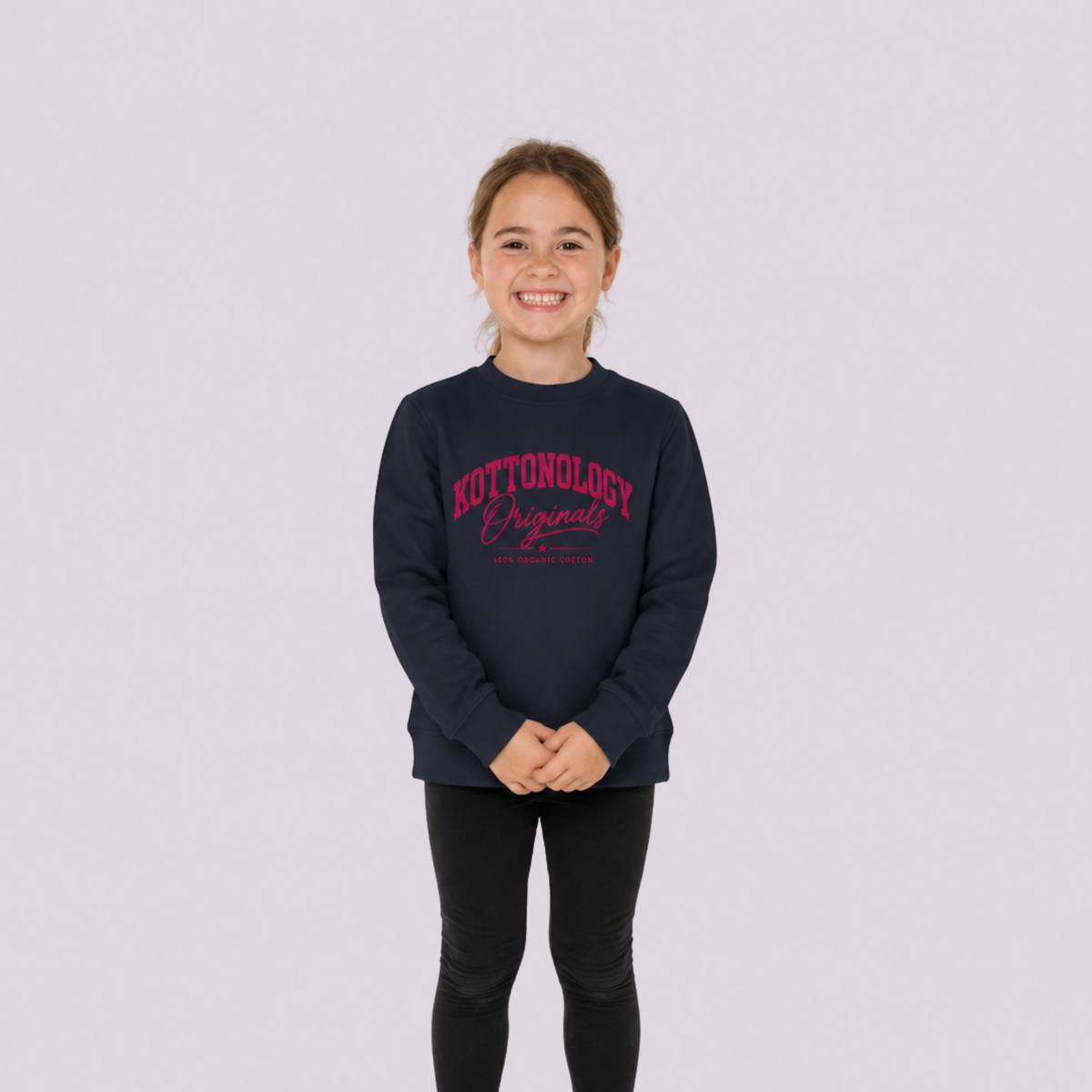 Girls' Navy & Red Organic Cotton Sweatshirt