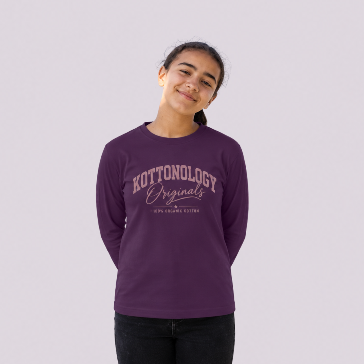 Girls' Purple/Pink Organic Cotton Long Sleeve T-Shirt