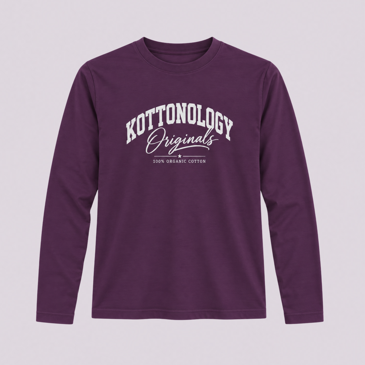 Girls' Purple/White Organic Cotton Long Sleeve T-Shirt