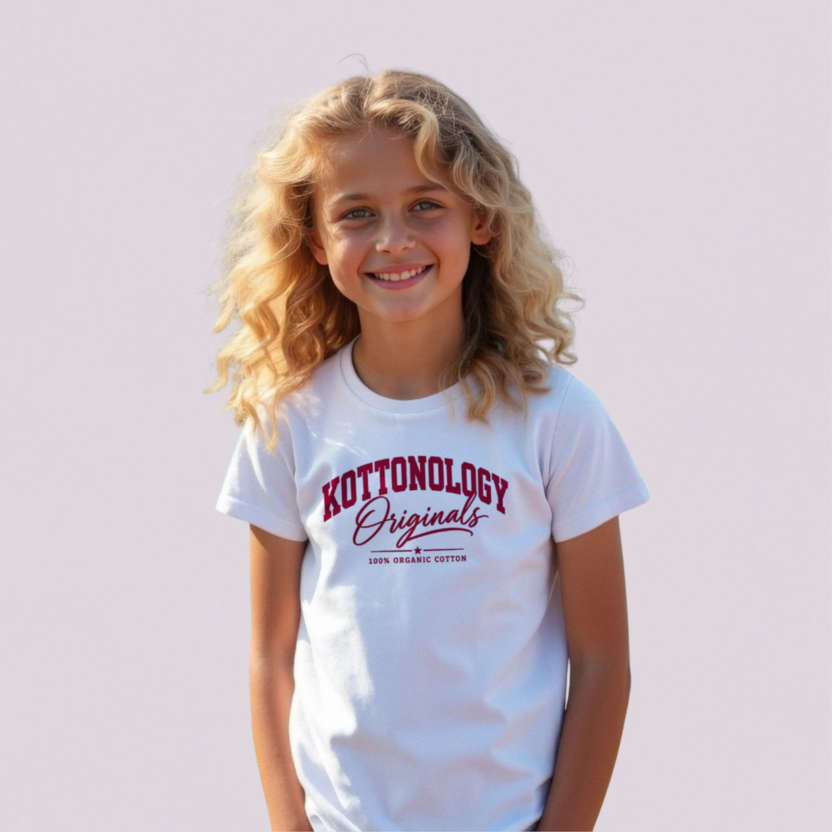 Girls' White Organic Cotton Kottonology T-Shirt