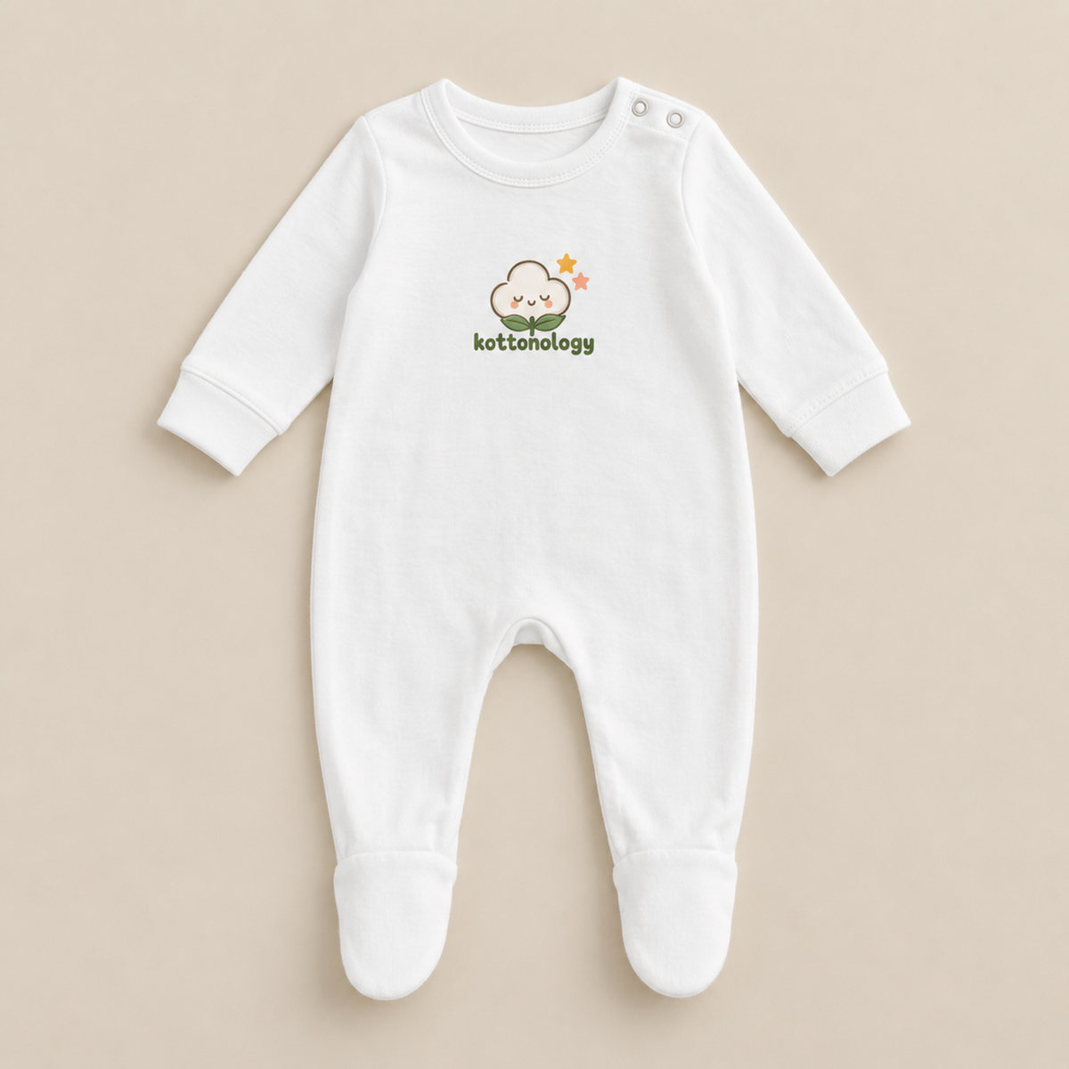 100% Organic Cotton Baby Sleepsuit – Happy Cotton