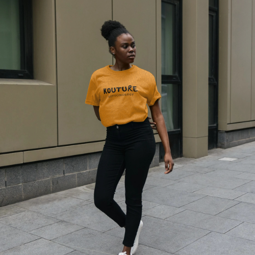 Amber-Coloured, Relaxed-Fit Organic Cotton Kottonology T-Shirt