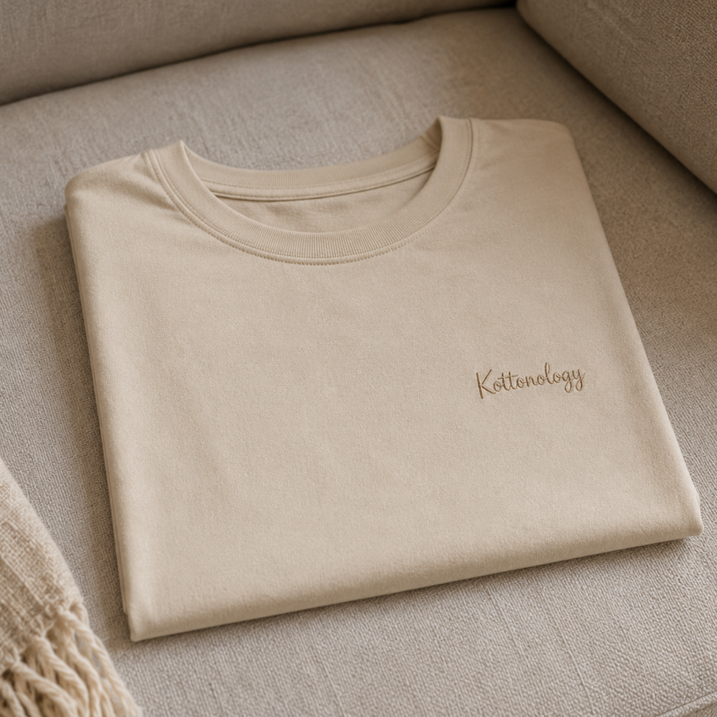 Natural Kottonology T-Shirt with Embroidered Stitch