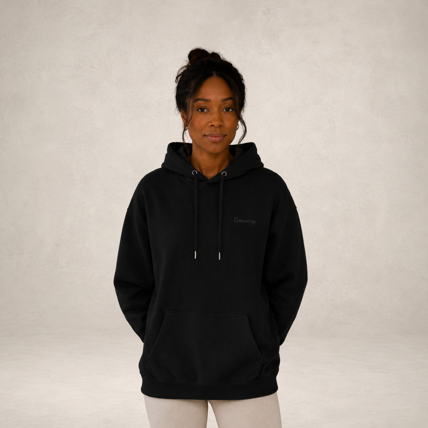 Black Kottonology Hoodie with Embroidered Kottonology Logo