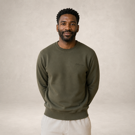 Mens Sweatshirt in Khaki Green