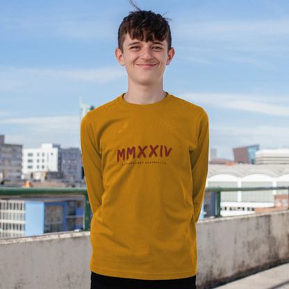 Boys Long Sleeve T-Shirt in Mustard Yellow