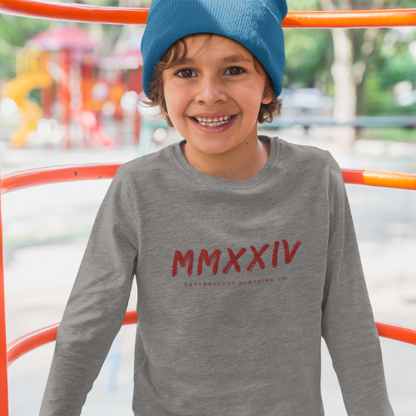 Boys Long Sleeve T-Shirt in Athletic Grey