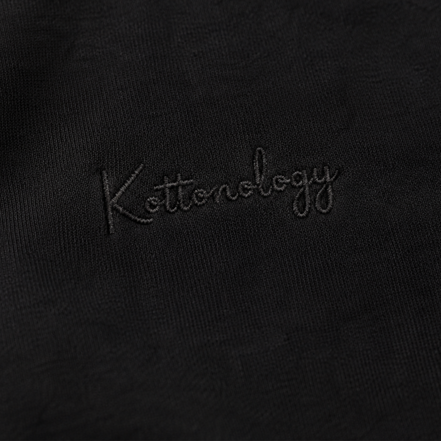 Black Kottonology T-Shirt with Embroidered Stitch