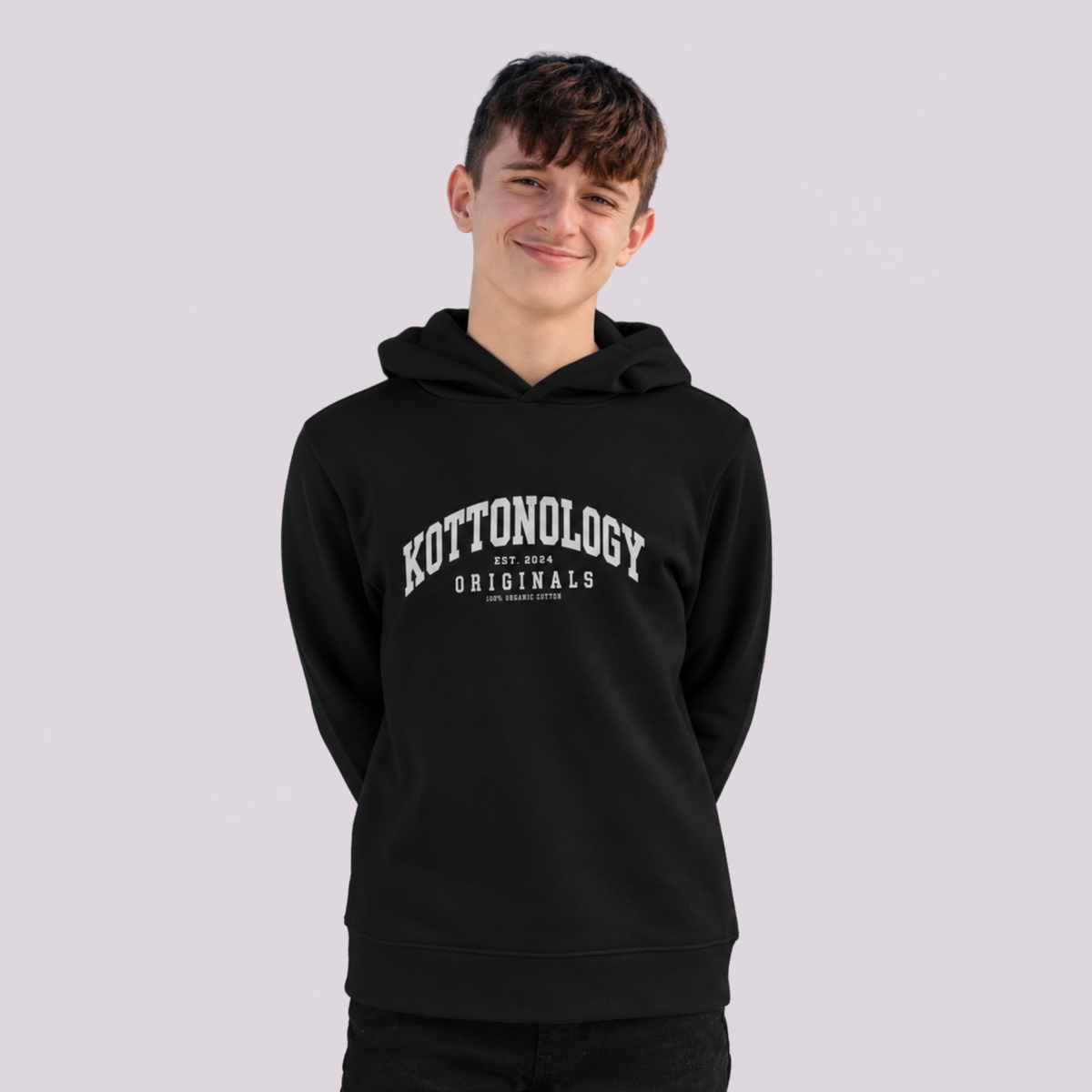 Boys' Black Organic Cotton Hoodie
