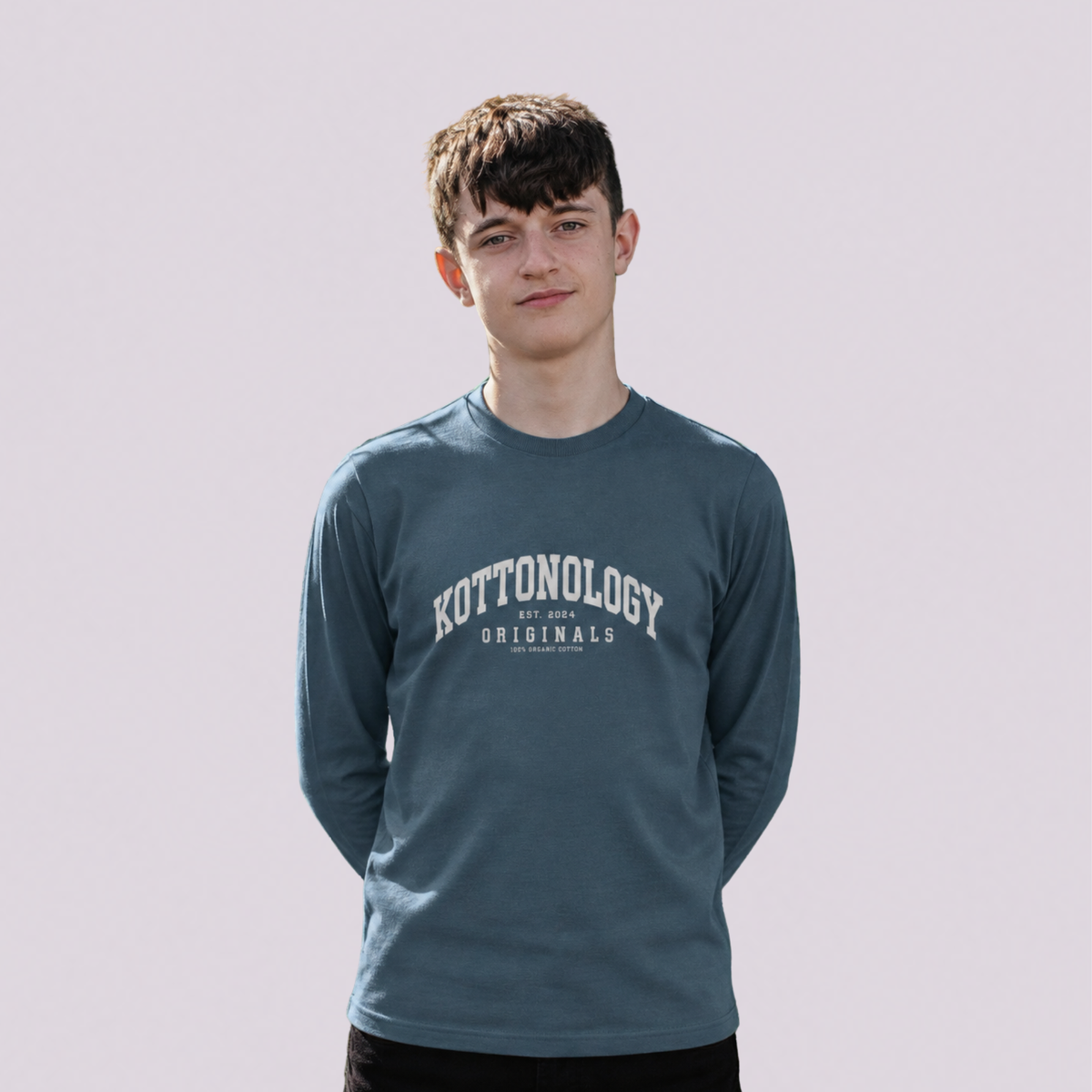 Boys' Blue Organic Cotton Long Sleeve T-Shirt