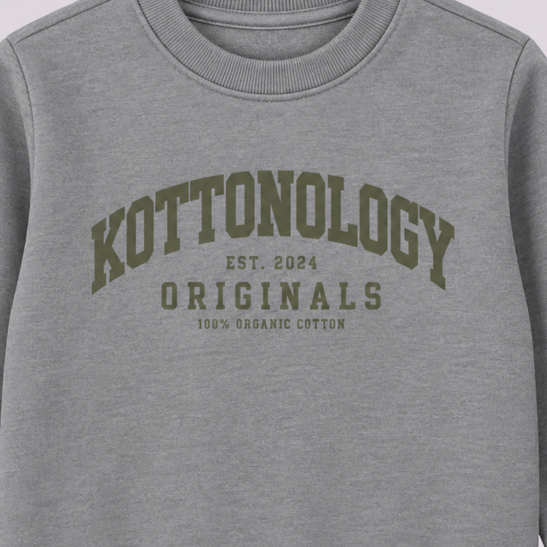 Boys' Grey & Green Organic Cotton Sweatshirt
