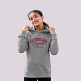 Girls' Grey Red Organic Cotton Hoodie