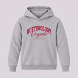 Girls' Grey Red Organic Cotton Hoodie