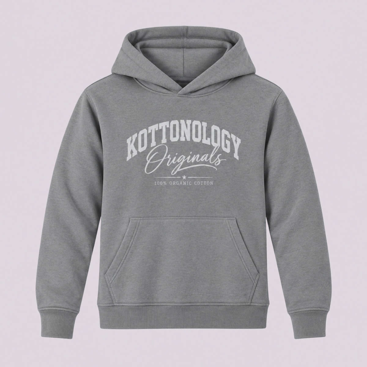 Girls' Grey / White Organic Cotton Hoodie