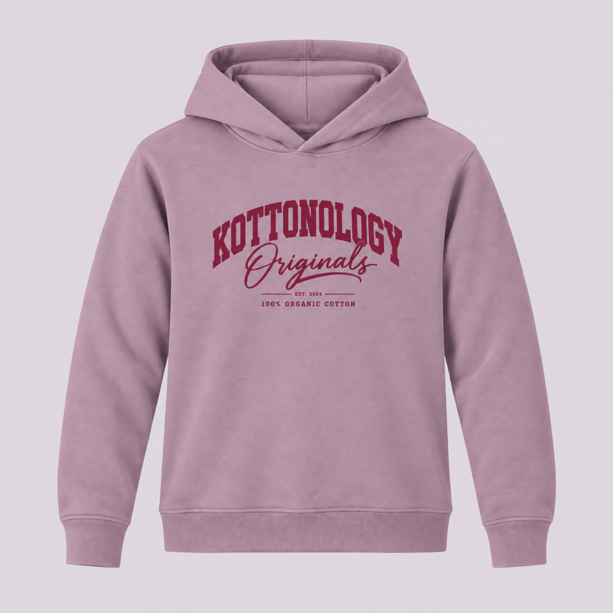 Girls' Mauve / Red Organic Cotton Hoodie