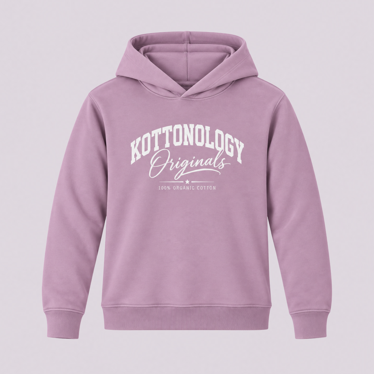 Girls' Mauve / White Organic Cotton Hoodie