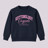 Girls' Navy & Pink Organic Cotton Sweatshirt