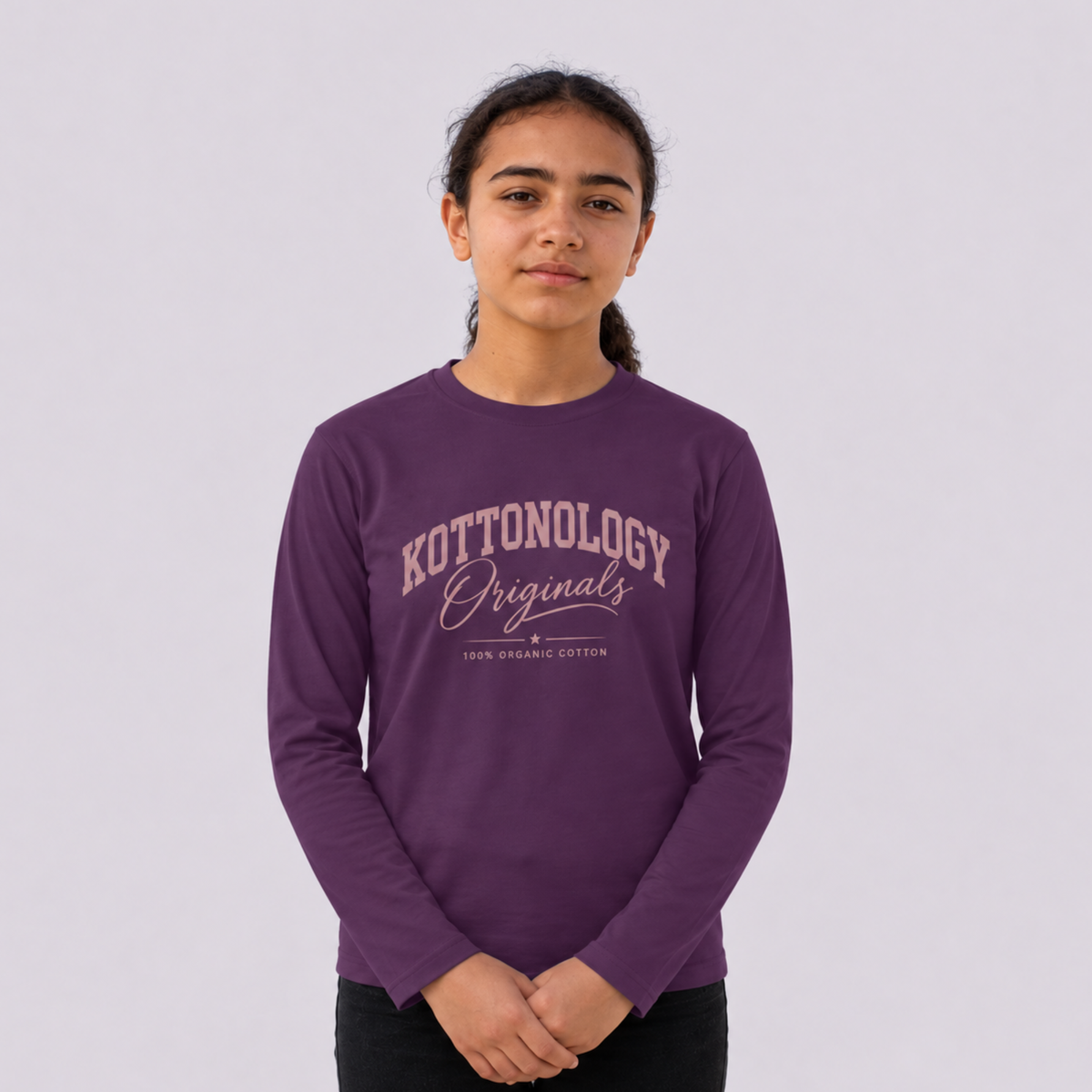 Girls' Purple/Pink Organic Cotton Long Sleeve T-Shirt