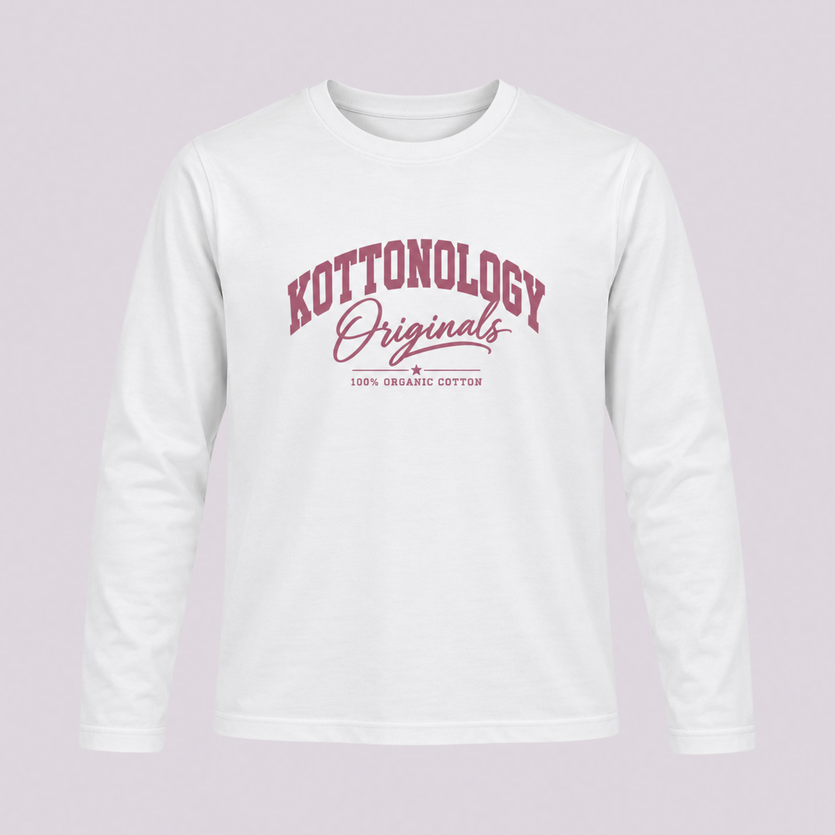 Girls' White/Pink Organic Cotton Long Sleeve T-Shirt